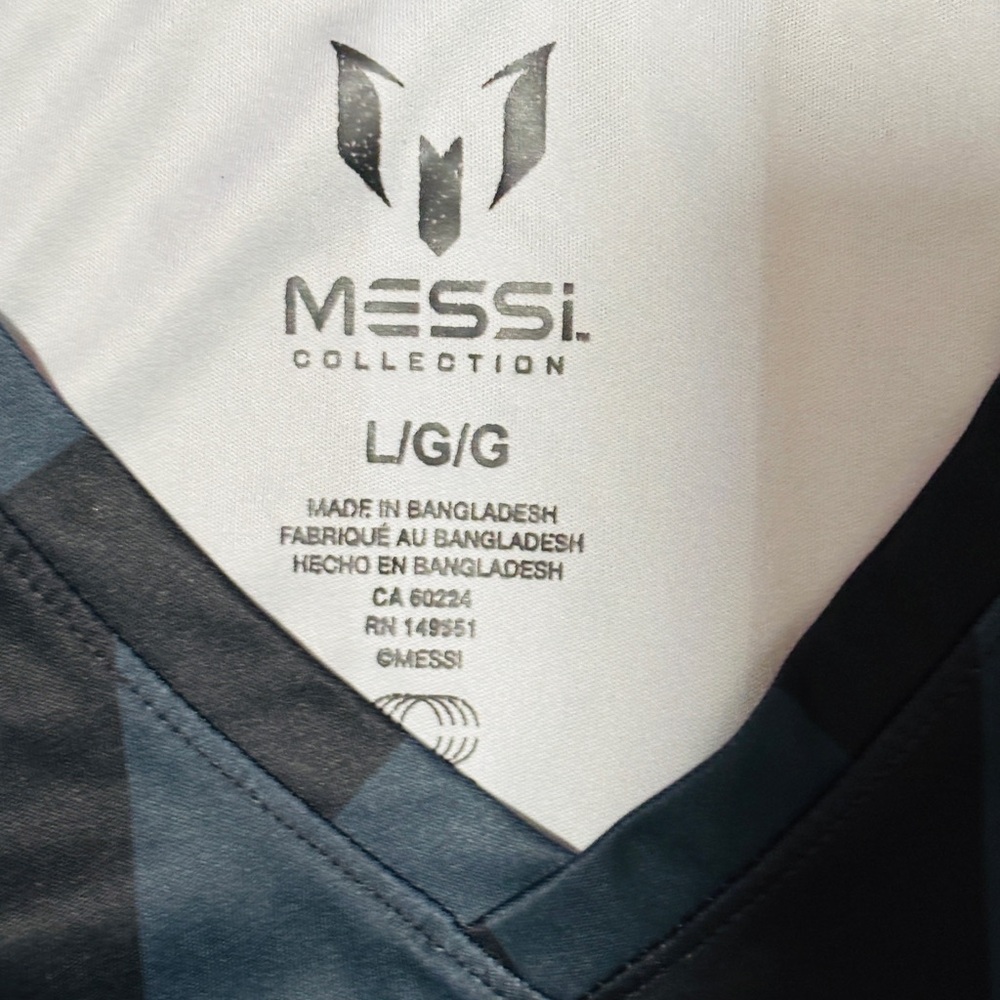 MESSI Blue & Black Striped Jersey Size L - Picture 4 of 4